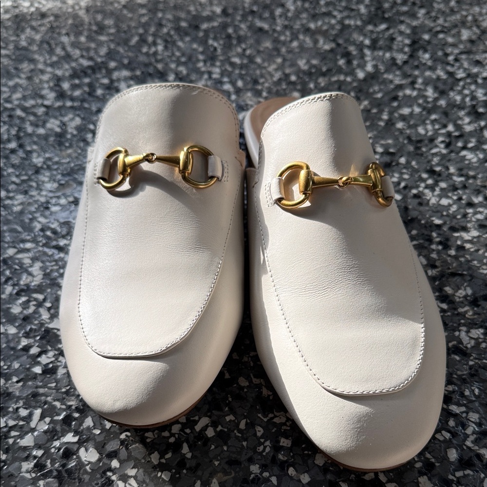 Quince Off-White Mules with Gold Accent - Picture 3 of 3